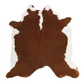 Brown & White Hereford Natural Cowhide Rug