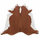 Brown & White Hereford Natural Cowhide Rug