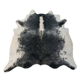 Dark Silver Grey Natural Cowhide Large Rug