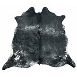 Dark Silver Grey Natural Cowhide Large Rug