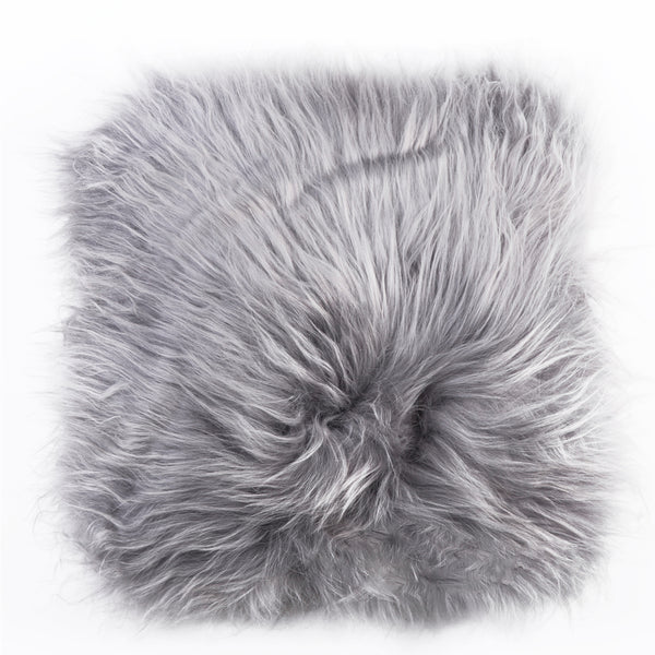 Long Haired Icelandic Sheepskin 50cm Cushion - Storm Grey
