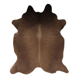Solid Chocolate Brown Natural Cowhide Rug