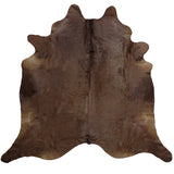 Solid Chocolate Brown Natural Cowhide Rug