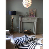 Zebra Printed Cowhide Large Rug (Natural White)