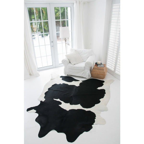 Black & White (More Black) Natural Cowhide Rug