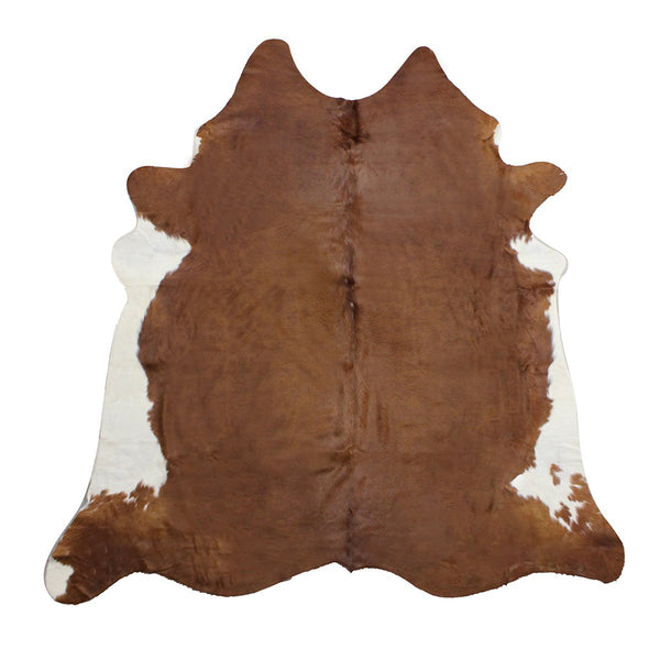 Brown With White Belly Natural Cowhide Rug