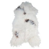 Icelandic Sheepskin Rug -Spotted Dalmation (White/Dark Brown)