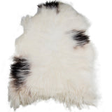 Icelandic Sheepskin Rug -Spotted Dalmation (White/Dark Brown)