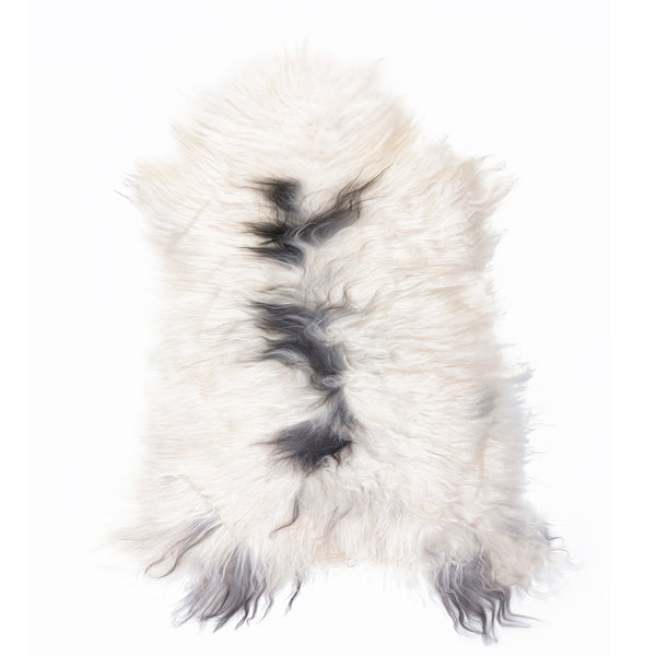 Icelandic Sheepskin Rug -Spotted Dalmation (White/Dark Brown)