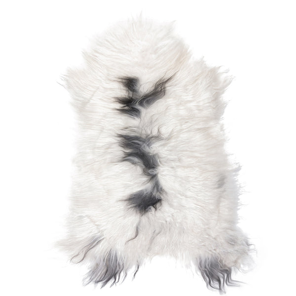 Icelandic Sheepskin Rug -Spotted Dalmation (White/Black)