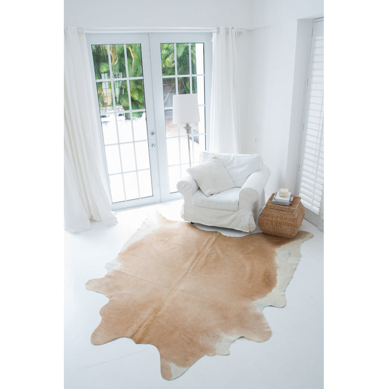 Lighter Beige Natural Cowhide Rug