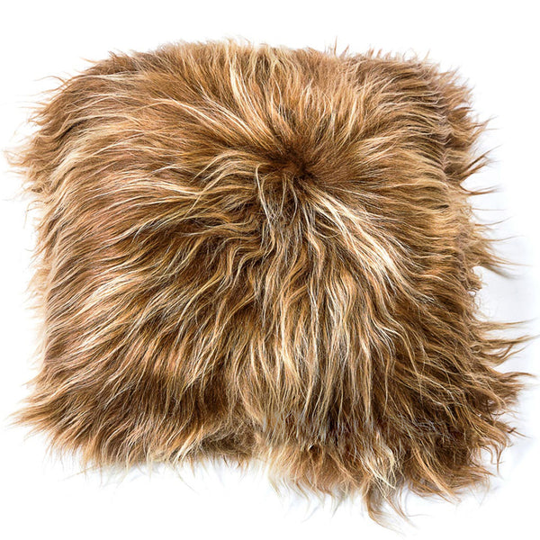 Long Haired Icelandic Sheepskin 50cm Cushion - Cappuccino