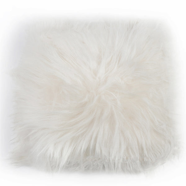 Long Haired Icelandic Sheepskin 50cm Cushion - White