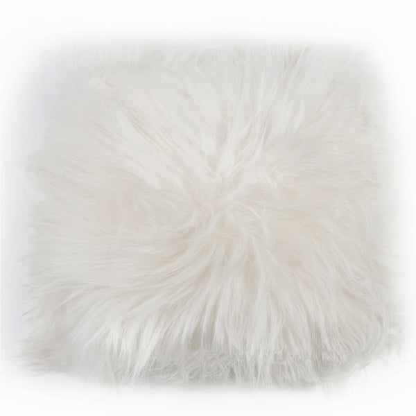 Long Haired Icelandic Sheepskin 50cm Cushion - White