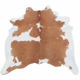 Medium Brown & White Special Natural Cowhide Rug