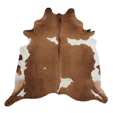 Medium Brown & White Special Natural Cowhide Rug