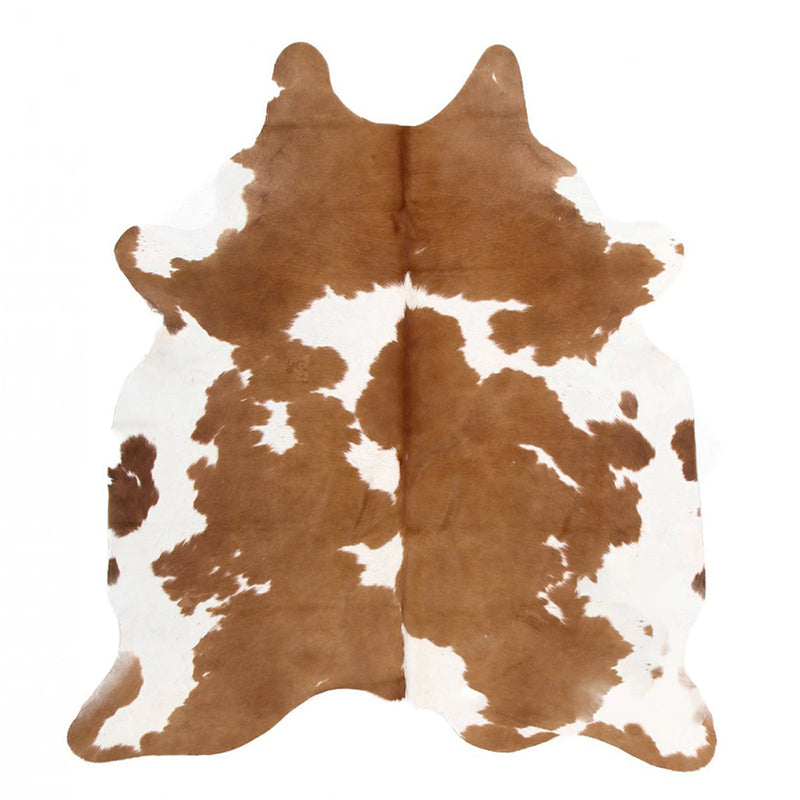 Medium Brown & White Special Natural Cowhide Rug