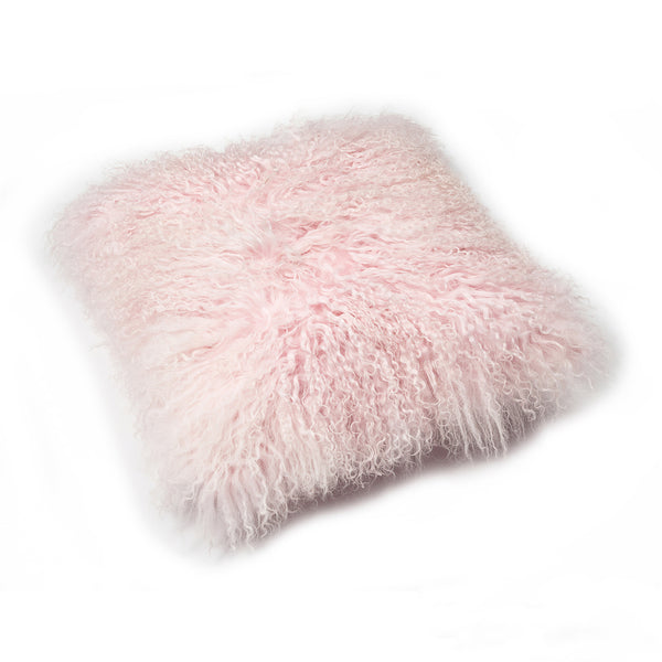 Mongolian Lambswool 50cm Cushion - Baby Pink Rose Quartz