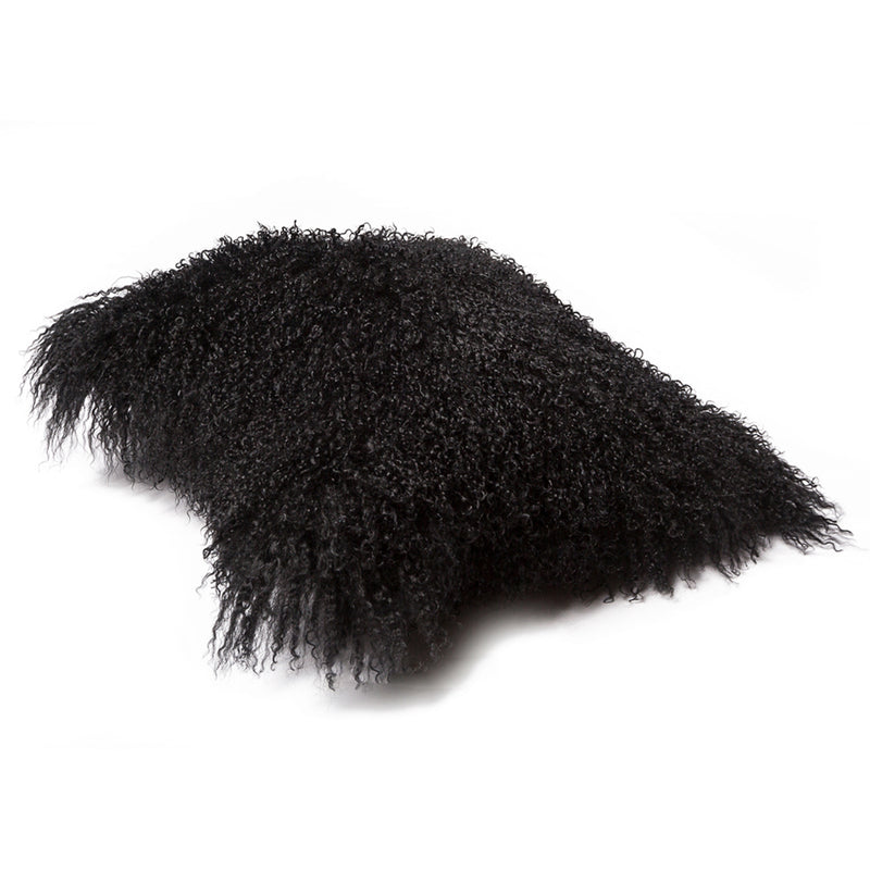 Mongolian Lambswool 50cm Cushion - Black