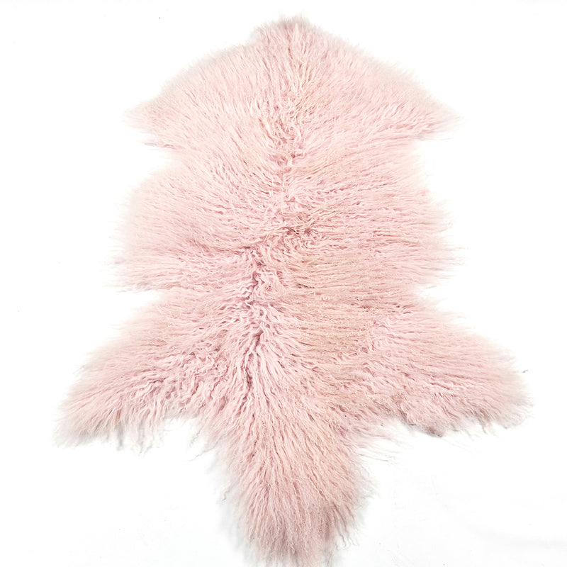 Mongolian Lambswool Rug - Baby Pink Rose Quartz