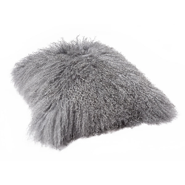 Mongolian Lambswool 40cm Cushion - Grey
