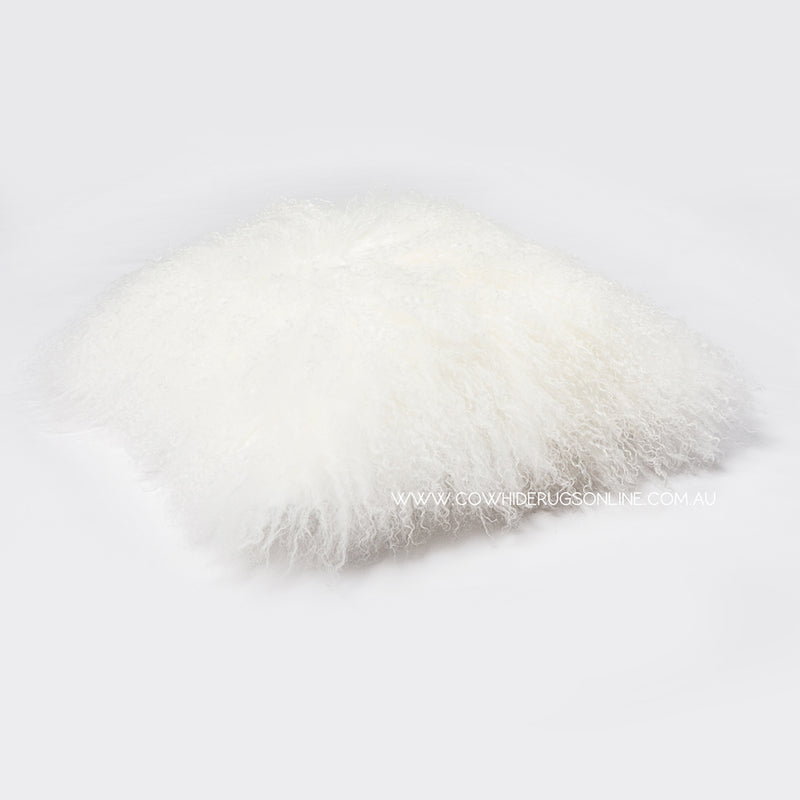 Mongolian Lambswool 50cm Cushion - White