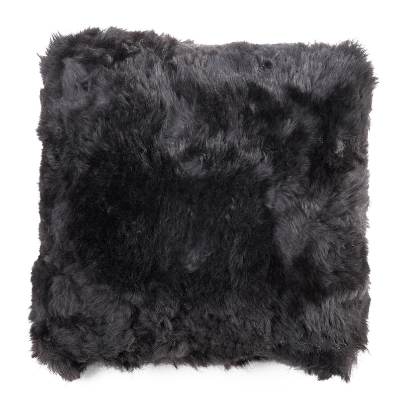 Short Haired Icelandic Sheepskin 50cm Cushion - Black