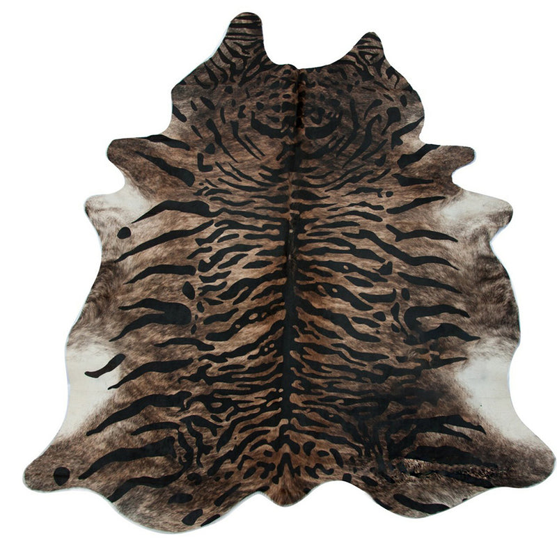 Tiger Print Cowhide Large Rug