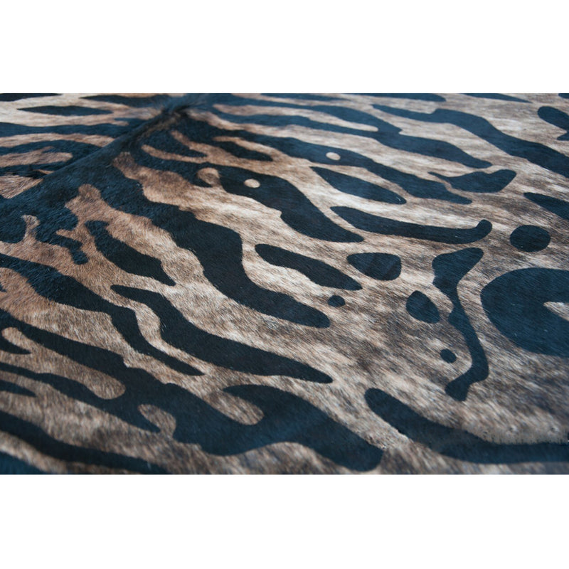 Tiger Print Cowhide Large Rug